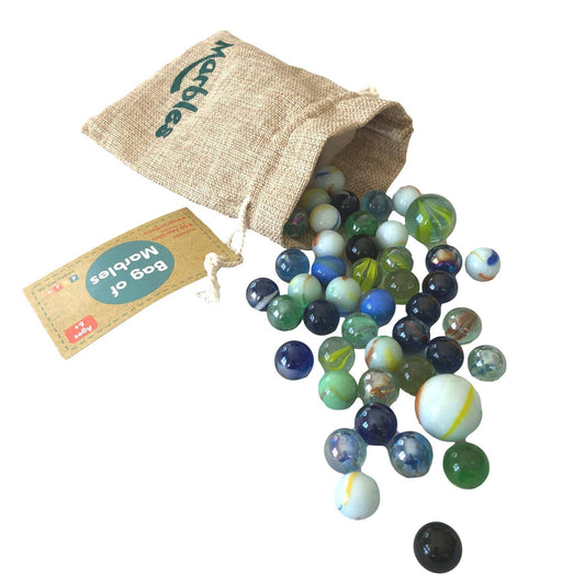 Daju - Daju Bag of Marbles - 50 marbles in assorted designs - Classic Playground Game