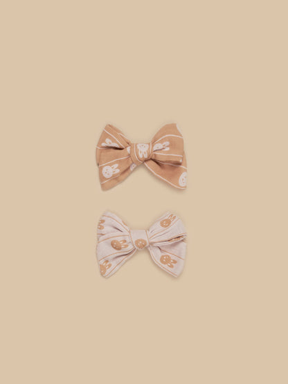 Huxbaby - BUNNY STRIPE 2PK HAIR BOW