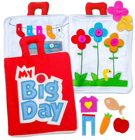 Curious Columbus - Fabric Activity Book - My Big Day: Red Cover