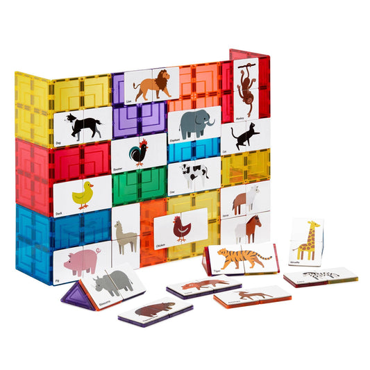 Learn and Grow Toys - Learn & Grow Magnetic Tile Topper - Duo Animal Puzzle Pack